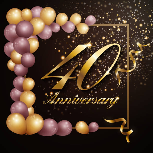 istock 40 year anniversary celebration background banner design with luxury decoration. Vector illustration 1083941714