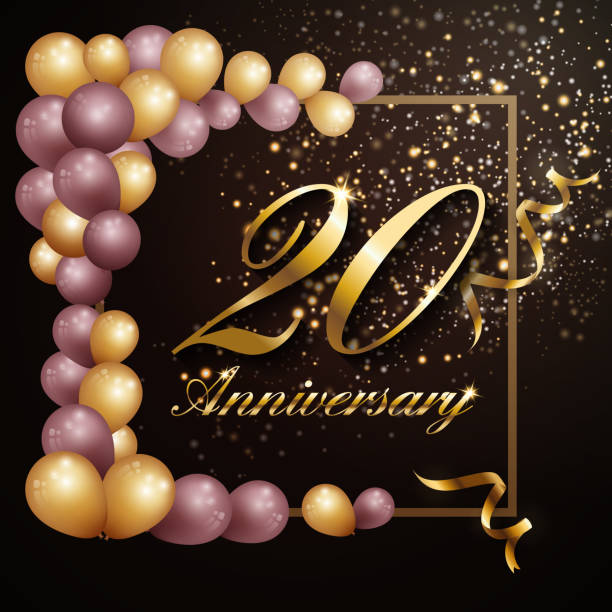 istock 20 year anniversary celebration background banner design with luxury decoration. Vector illustration 1083941728