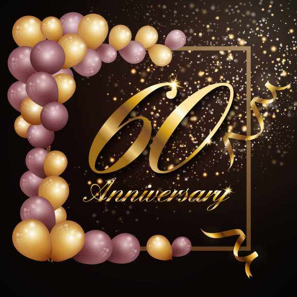 istock 60 year anniversary celebration background banner design with luxury decoration. Vector illustration 1083941782