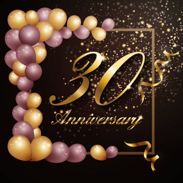 istock 30 year anniversary celebration background banner design with luxury decoration. Vector illustration 1083941802