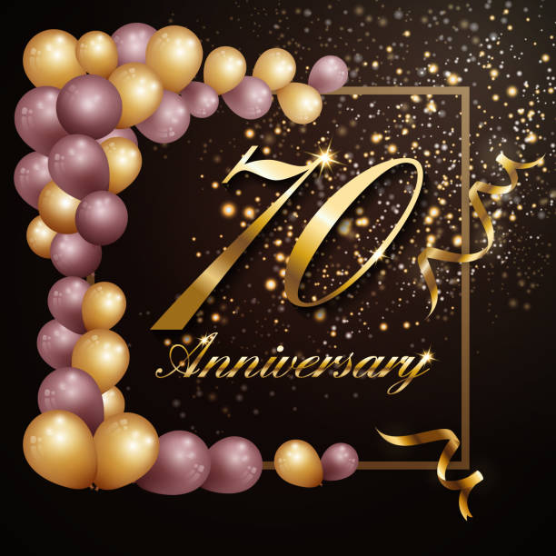 istock 70 year anniversary celebration background banner design with luxury decoration. Vector illustration 1083941876