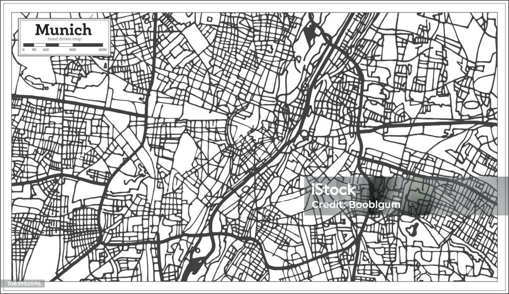 Munich Germany City Map in Retro Style. Outline Map. Munich Germany City Map in Retro Style. Outline Map. Vector Illustration. Munich stock vector