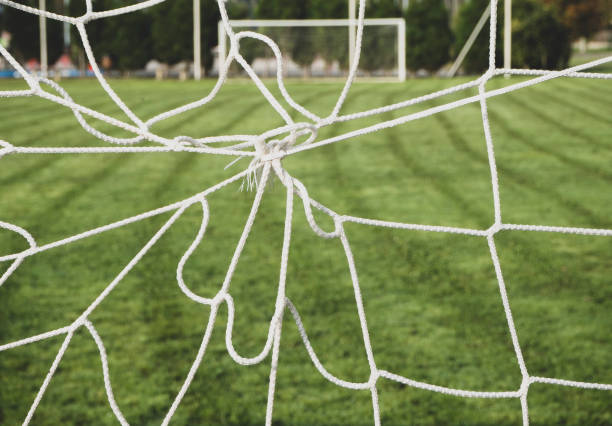 スポーツ コンプレックスのサッカー フィールド - soccer man made material goal post grass ストックフォトと画像