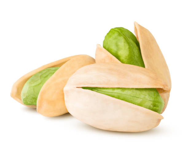 istock pistachio isolated on white background, clipping path, full depth of field 1083979206
