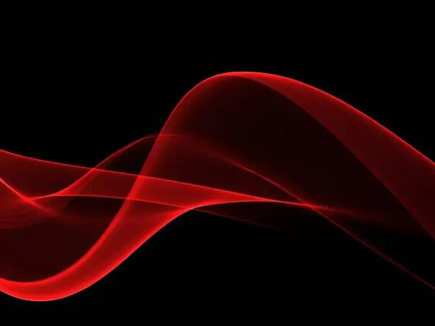 Photo of Abstract shiny color red wave design element