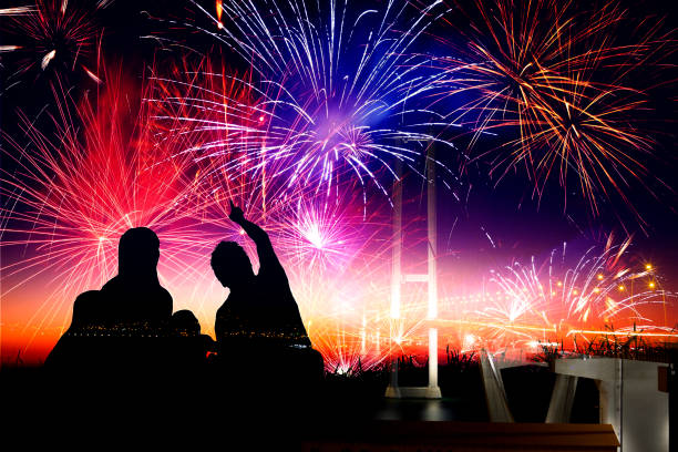 istock Osmangazi Bridge New Year Fireworks Show 1083987382