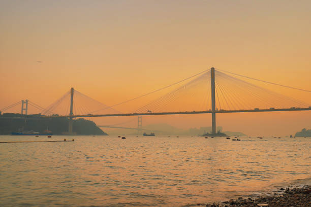istock Ting kau bridge at Tsuen Wan with suspension 1083993342