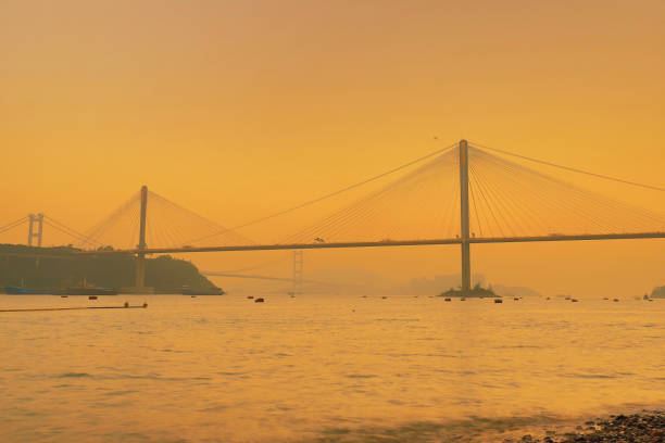 istock Ting kau bridge at Tsuen Wan with suspension 1083993374