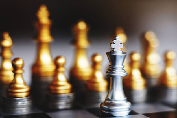 istock Chess board game, business competitive concept, strong financial capital advantage situation, winner and loser 1084000346