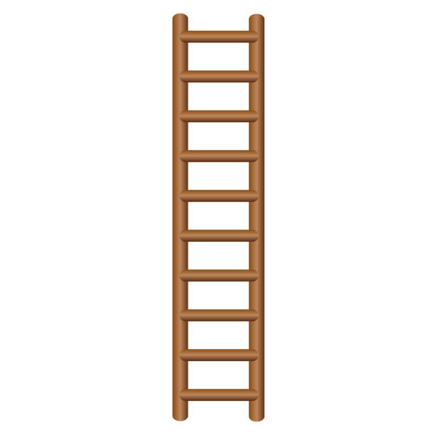 istock wooden stairs isolated icon on white, stock vector illustration 1084032298