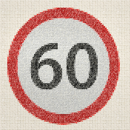 Embroidered speed sign Embroidery by contributor