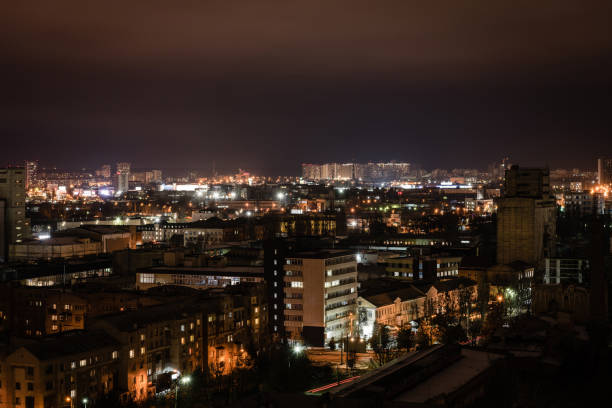 istock cityscape with illuminated buildings and streets at night 1084040604