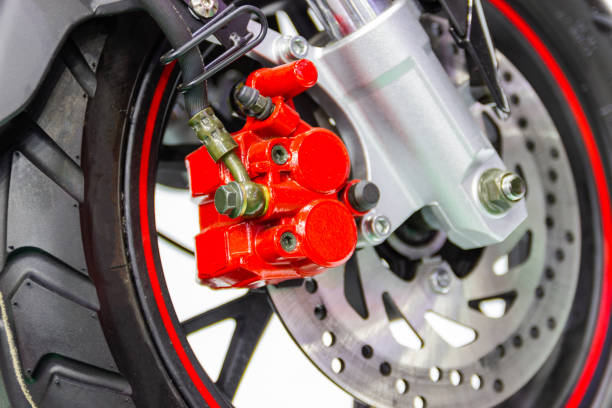 motorcycle disc brake new modern red of Motorcycle