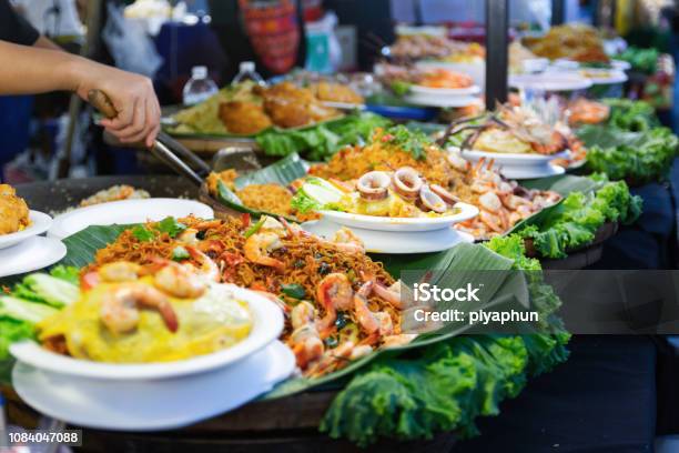 Thai Street Foods Thai Foods Style Rice And Curry Stock Photo - Download Image Now - Bangkok, Thailand, Street Food