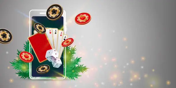 Vector illustration of Christmas casino banner