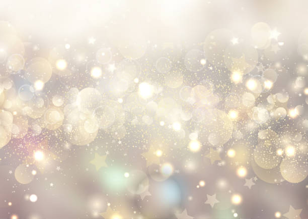 Christmas background of bokeh lights and stars Decorative Christmas background of bokeh lights and stars new year 2019 stock illustrations