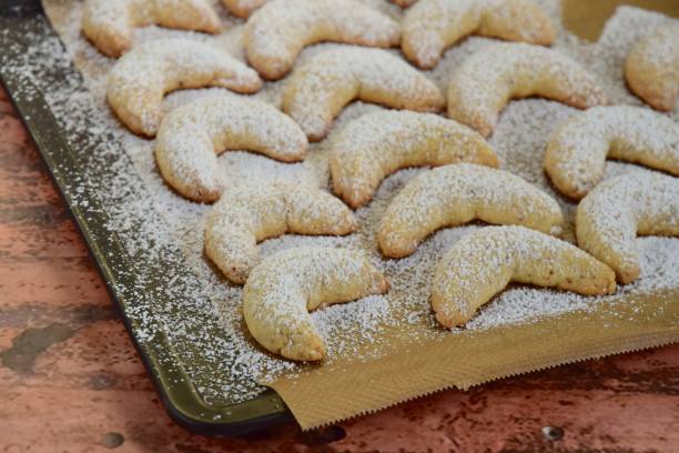 Pâtisseries de Noël allemand : vanille cookies croissant ou Vanillekipferl - Photo