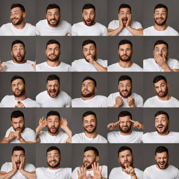 istock Collage of young man expressions and emotions 1084058014