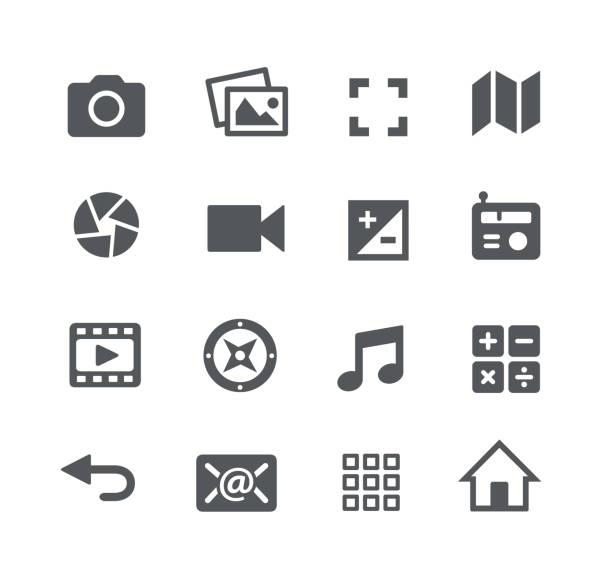 Media Interface Icons Vector icons for your digital or print projects. image stock illustrations