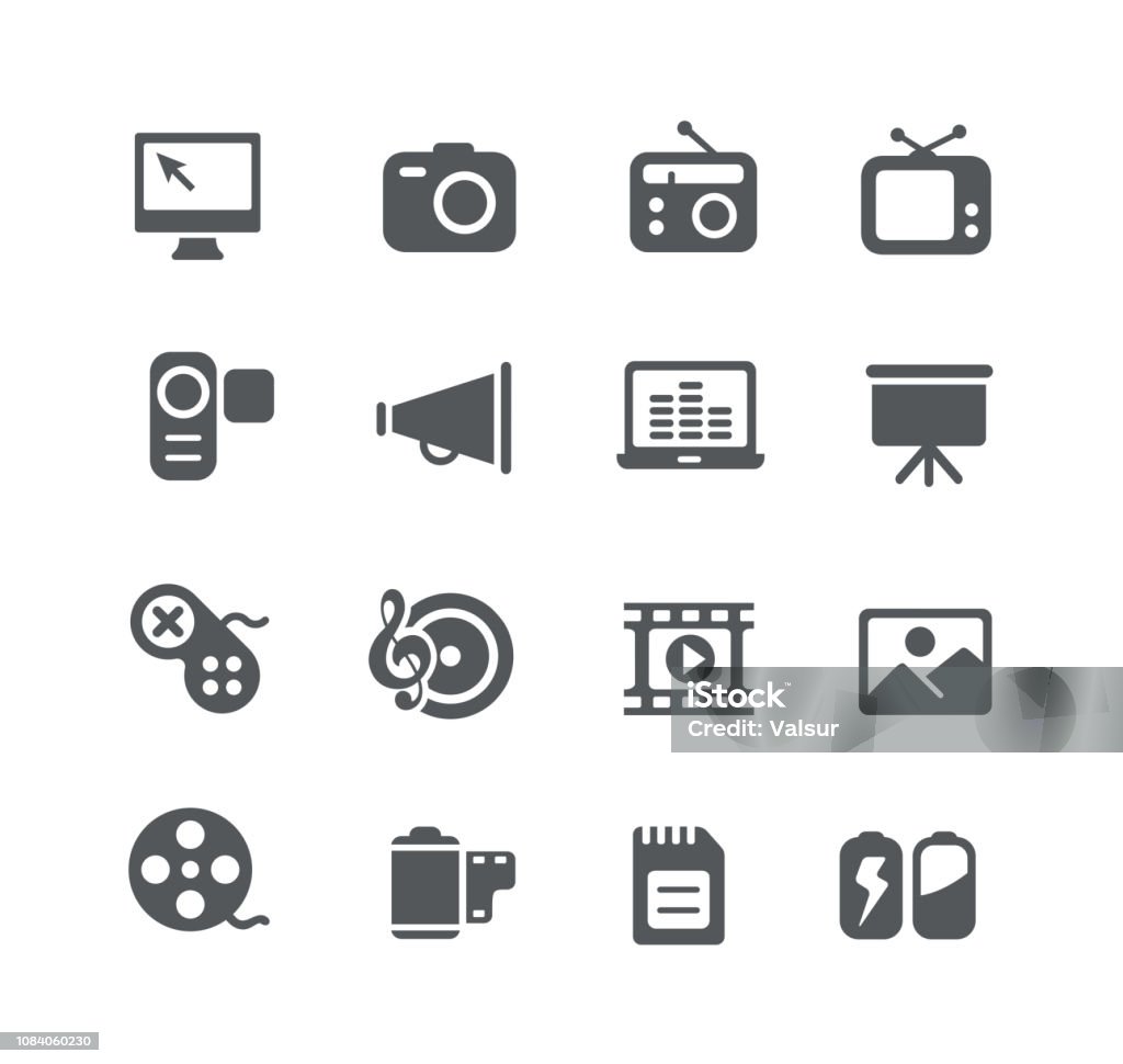Multimedia Icons - clipart vectoriel de Icône libre de droits