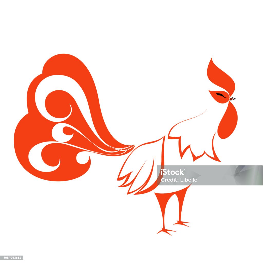 Red Rooster Vector Red Rooster Vector Stock Illustration - Download Image Now - Abstract ...