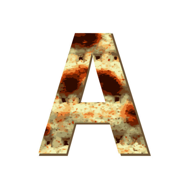 istock capital English letter A with matza texture. Font for Passover. Vector illustration on isolated background. 1084067182