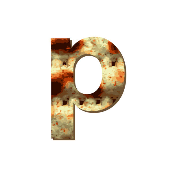 istock English lowercase letter P with matza texture. Font for Passover. Vector illustration on isolated background. 1084067510