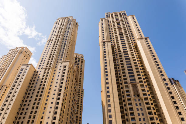 istock Dubai, UAE - October, 2018. Tall Dubai Marina skyscrapers in UAE 1084078838
