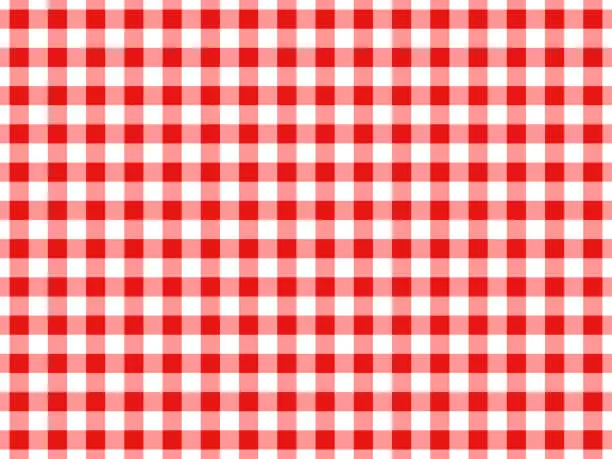 Vector illustration of Red Tablecloth Gingham Seamless Pattern Background