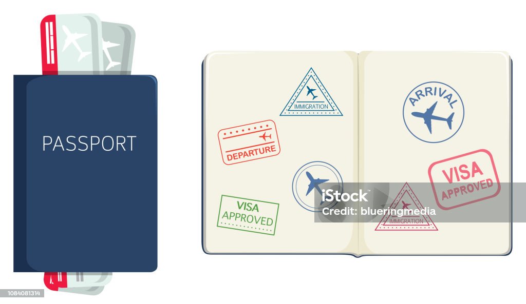Passport on white background Passport on white background illustration Passport stock vector
