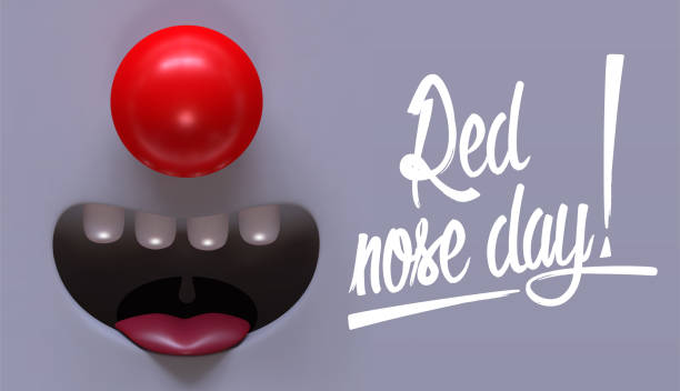 ilustrações de stock, clip art, desenhos animados e ícones de red nose day. funny banner or card design with place for your text. vector illustration. - clowns nose