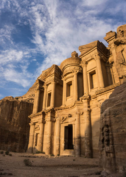 The magnificent facade of Monastery (al-Deir)in Petra, Jordan