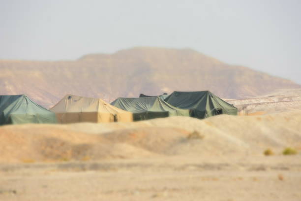 Soldiers' tents in the desert