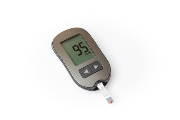 istock Glucometer with good blood sugar result isolated on white background 1084084088