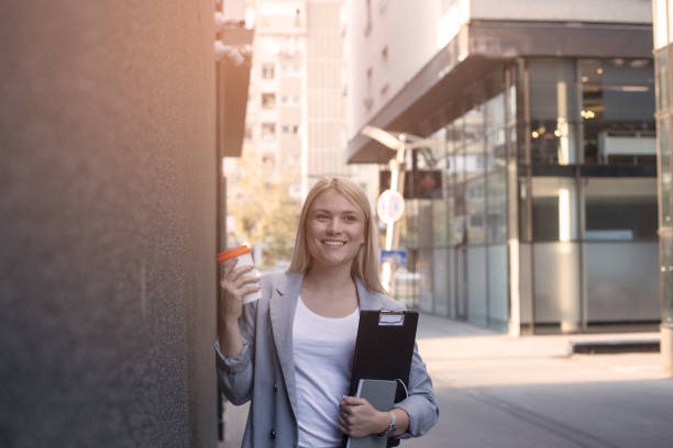 istock Businesswoman downtown . 1084093096