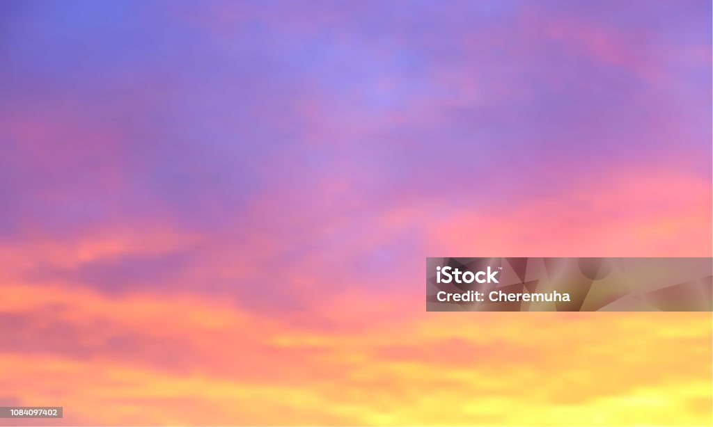 Sunset, sunrise vector background Sunset vector background. Sunrise wallpaper. Abstract beautiful heaven with clouds. Sunlight gradient blurred sky. Sundown backdrop. Sunset stock vector