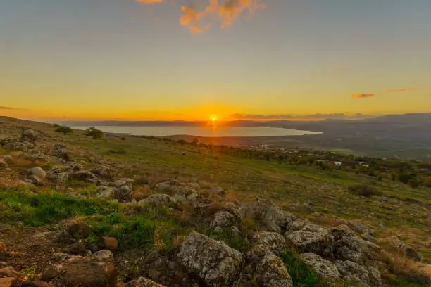 Photo of Sunset view from the north of the Sea of Galilee