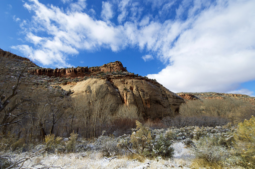 Indian Creek winter view, near Canyonlands in Utah, Usa.