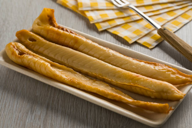 Fresh smoked pieces of spiny dogfish