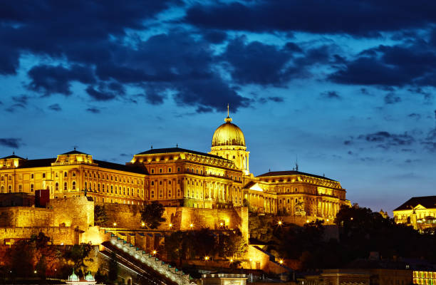 istock Royal palace in Budapest night. Hungary. Panorama. 1084106396