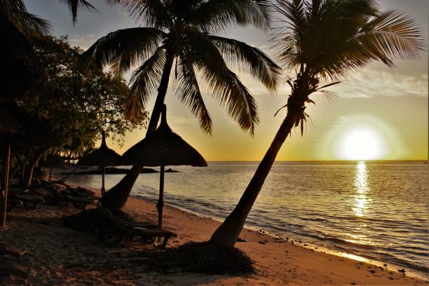 istock Iconic Tropical Indian Ocean Summer Sunsets - Le Morne, South West Mauritius 1084107032