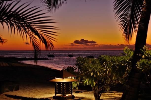 istock Iconic Tropical Indian Ocean Summer Sunsets - Le Morne, South West Mauritius 1084107050