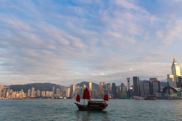 istock Classic sailboat in Hong Kong harbor 1084108966