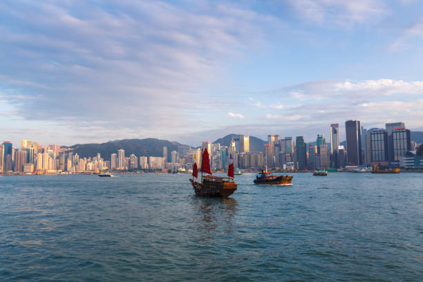 istock Classic sailboat in Hong Kong harbor 1084109026