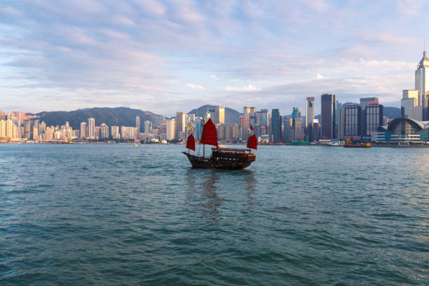 istock Classic sailboat in Hong Kong harbor 1084109030