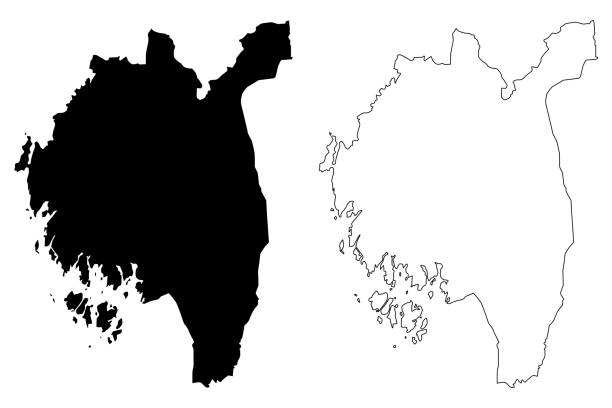 Ostfold map vector Ostfold (Administrative divisions of Norway, Kingdom of Norway) map vector illustration, scribble sketch Ostfold fylke map østfold stock illustrations