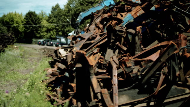 Junkyard. Pile of metal scraps