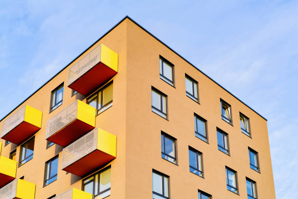 istock Colorful apartment home and house modern residential building architecture space 1084123200
