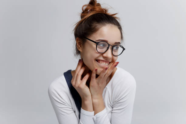 istock Shy girl thought about something 1084124882