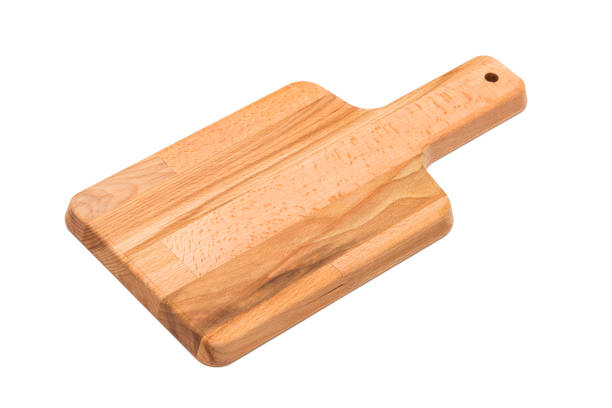 istock Wooden cutting Board on white background 1084137536